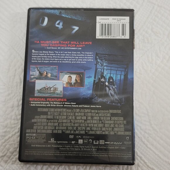 47  Meters Down DVD - Picture 2 of 3
